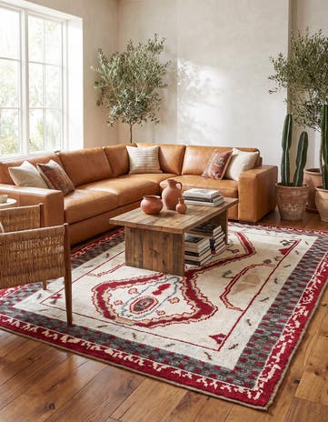 6' 7 x 9' Hand Knotted Moroccan Wool Rug