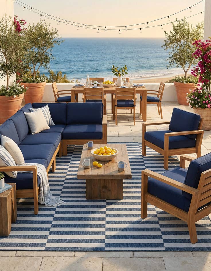 Detail image of 7' 10 x 10' Washable Ribbon Indoor / Outdoor Rug