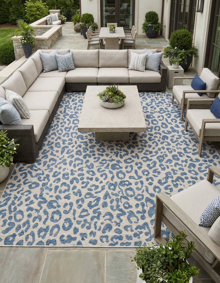 Detail image of 12' x 12'  Washable Safari Indoor / Outdoor Square Rug