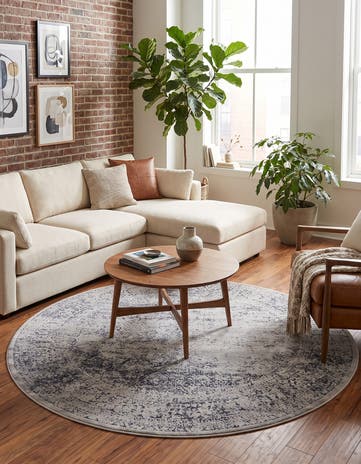 Blue Gray Eliza Round Rug