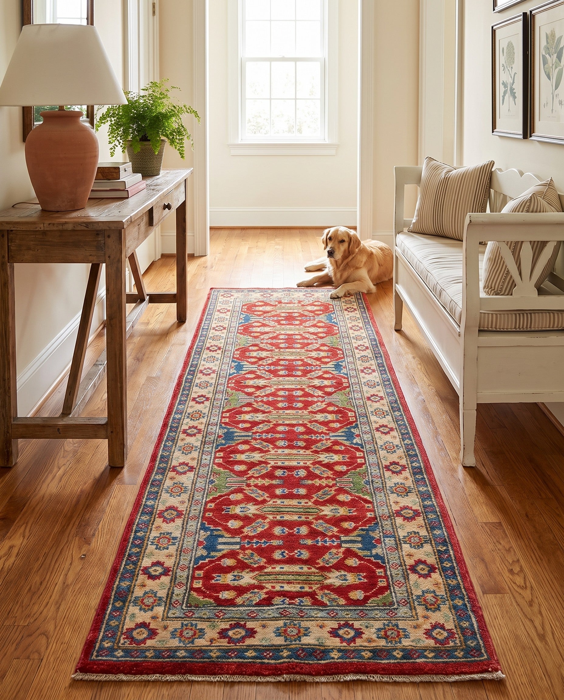 2' 1 x 6' Hand Knotted Kazak Runner Rug
