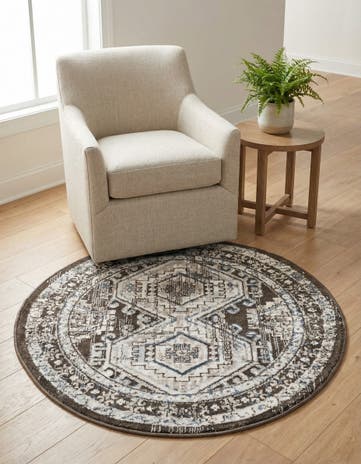 Gray Charlotte Round Rug