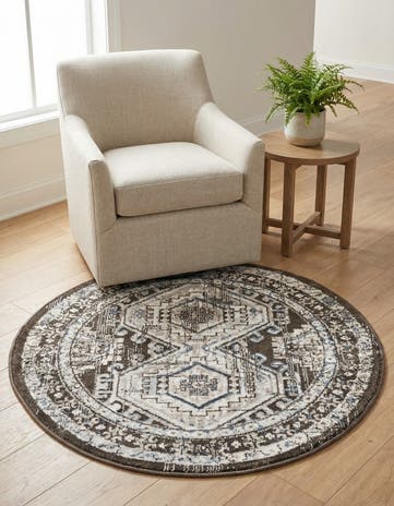 Gray Charlotte Round Rug