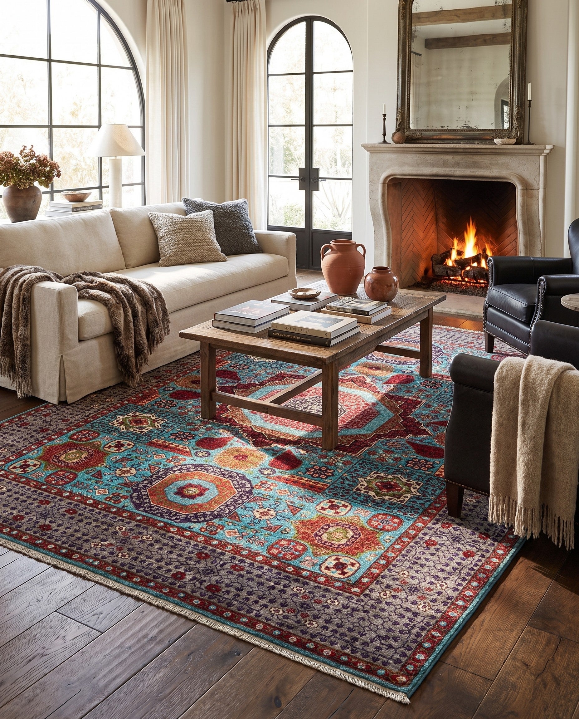 5' 3 x 6' 8 Hand Knotted Mamluk Ziegler Rug