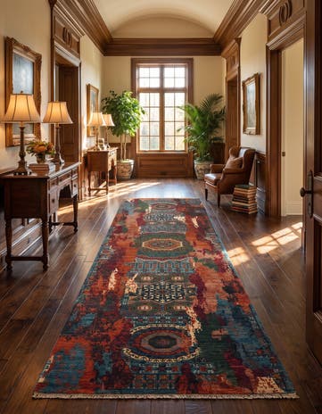 2' 9 x 10' 7 Hand Knotted Mamluk Ziegler Runner Rug