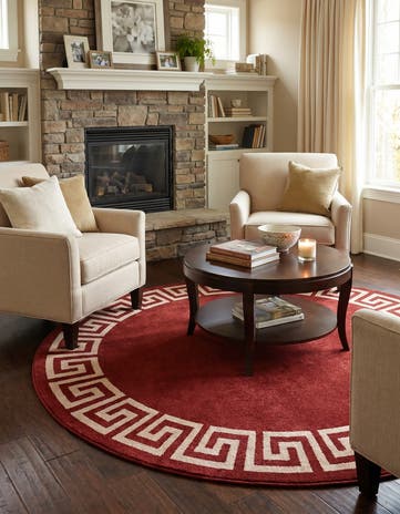 Terracotta Hera Round Rug