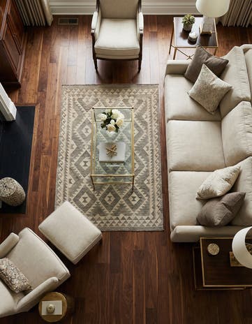 4' 1 x 6' 1 Hand Woven Kilim Maymana Wool Rug