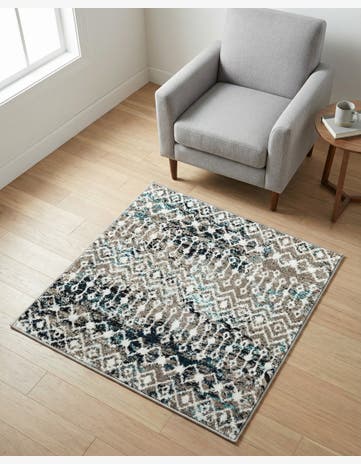 3' x 3' Moroccan Trellis Square Rug
