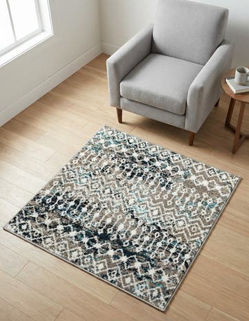 3' x 3' Moroccan Trellis Square Rug
