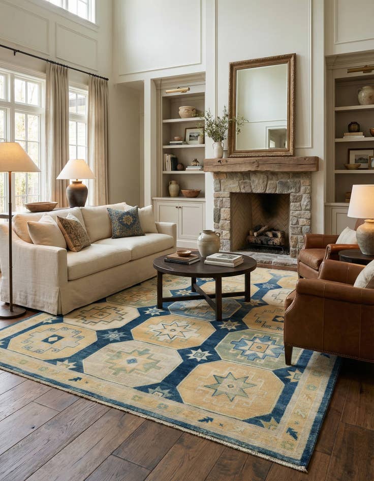 Detail image of 8' 4 x 9' 10 Hand Knotted Oushak Wool Rug