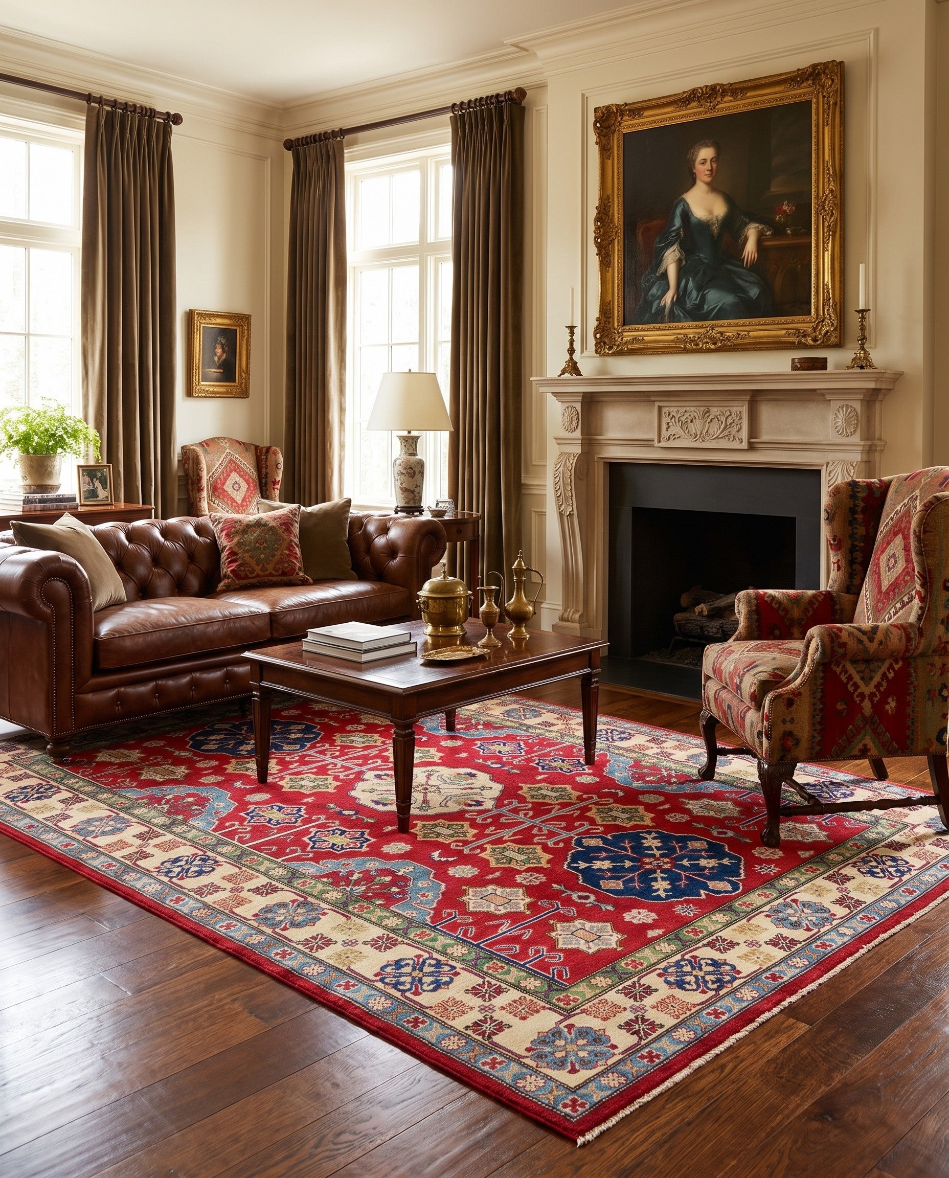 6' 3 x 9' 1 Hand Knotted Kazak Rug