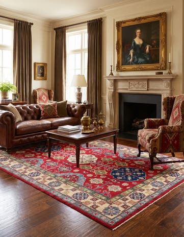 6' 3 x 9' 1 Hand Knotted Kazak Rug