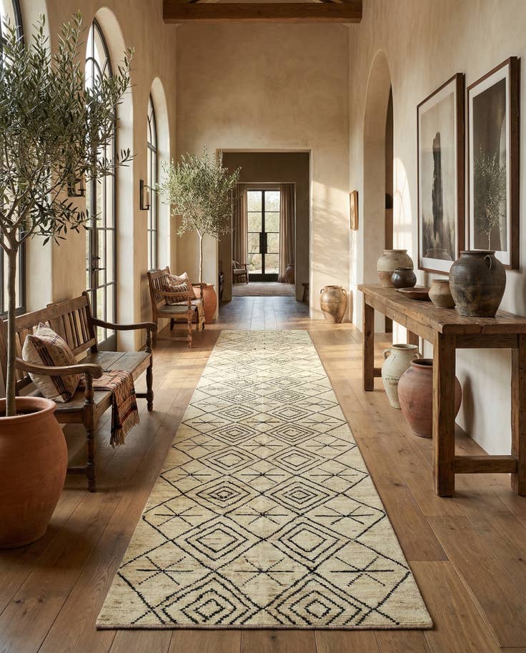 Detail image of 5' 5 x 18' 4 Hand Knotted Moroccan Wool Runner Rug