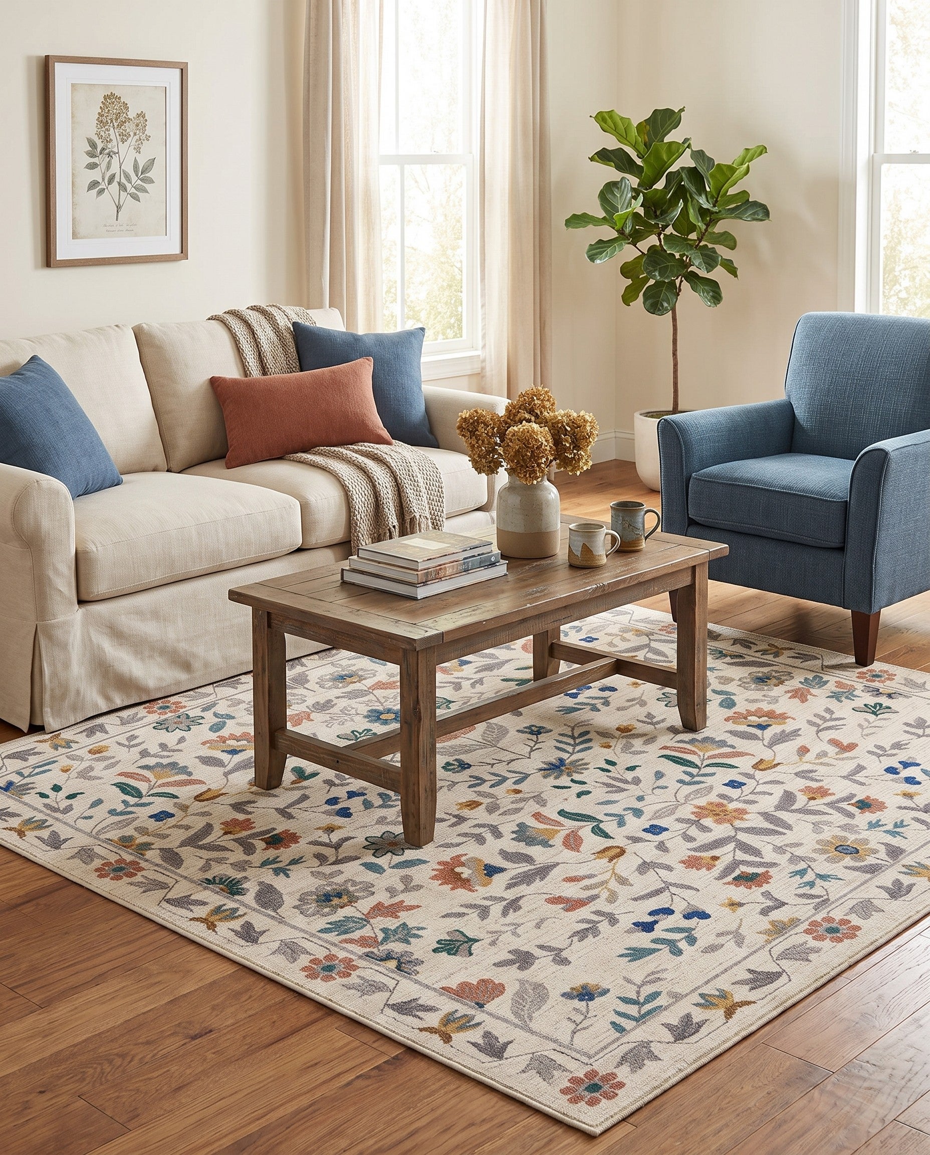 185cm x 185cm Blossom Square Rug