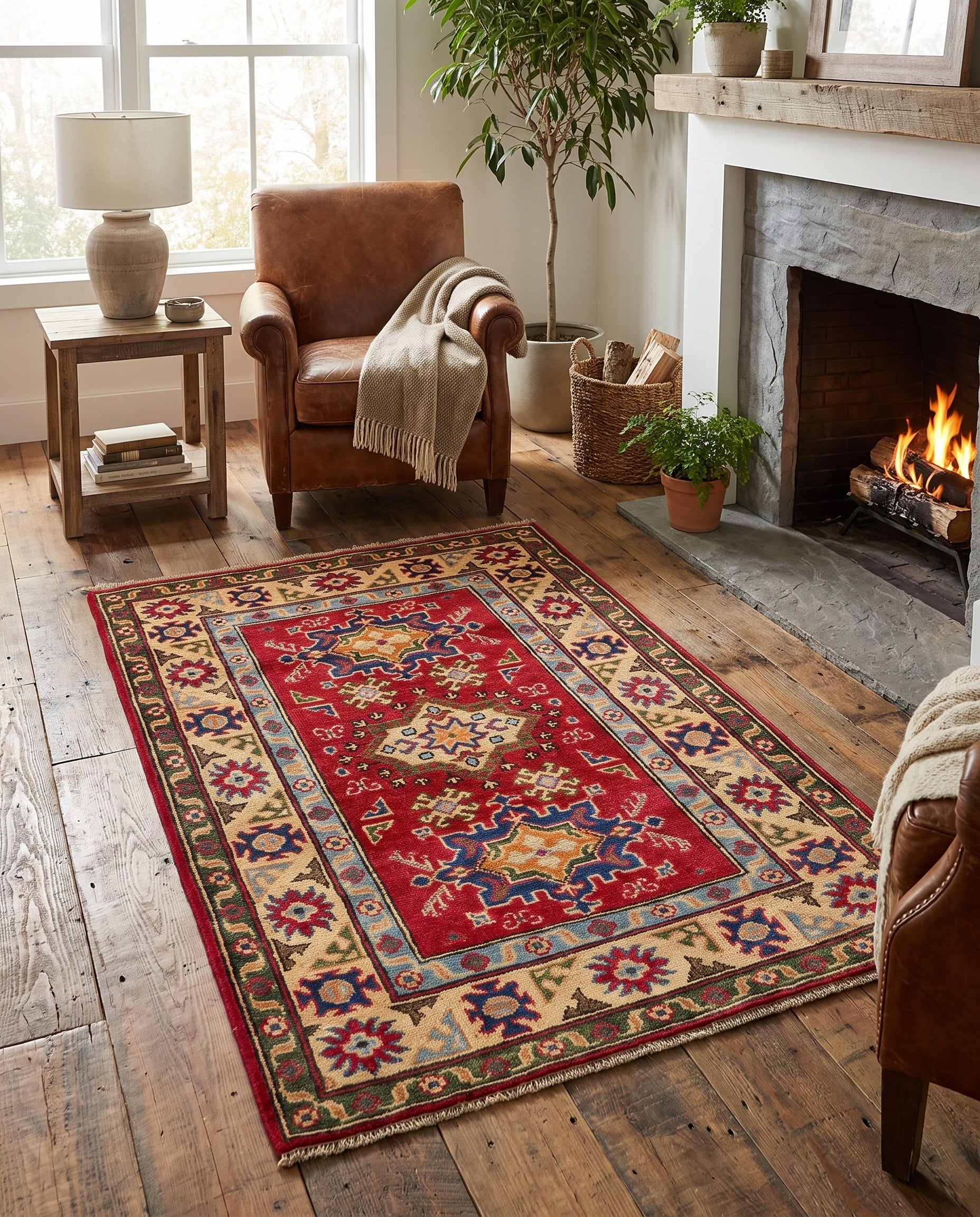 2' 9 x 4' 2 Hand Knotted Kazak Rug