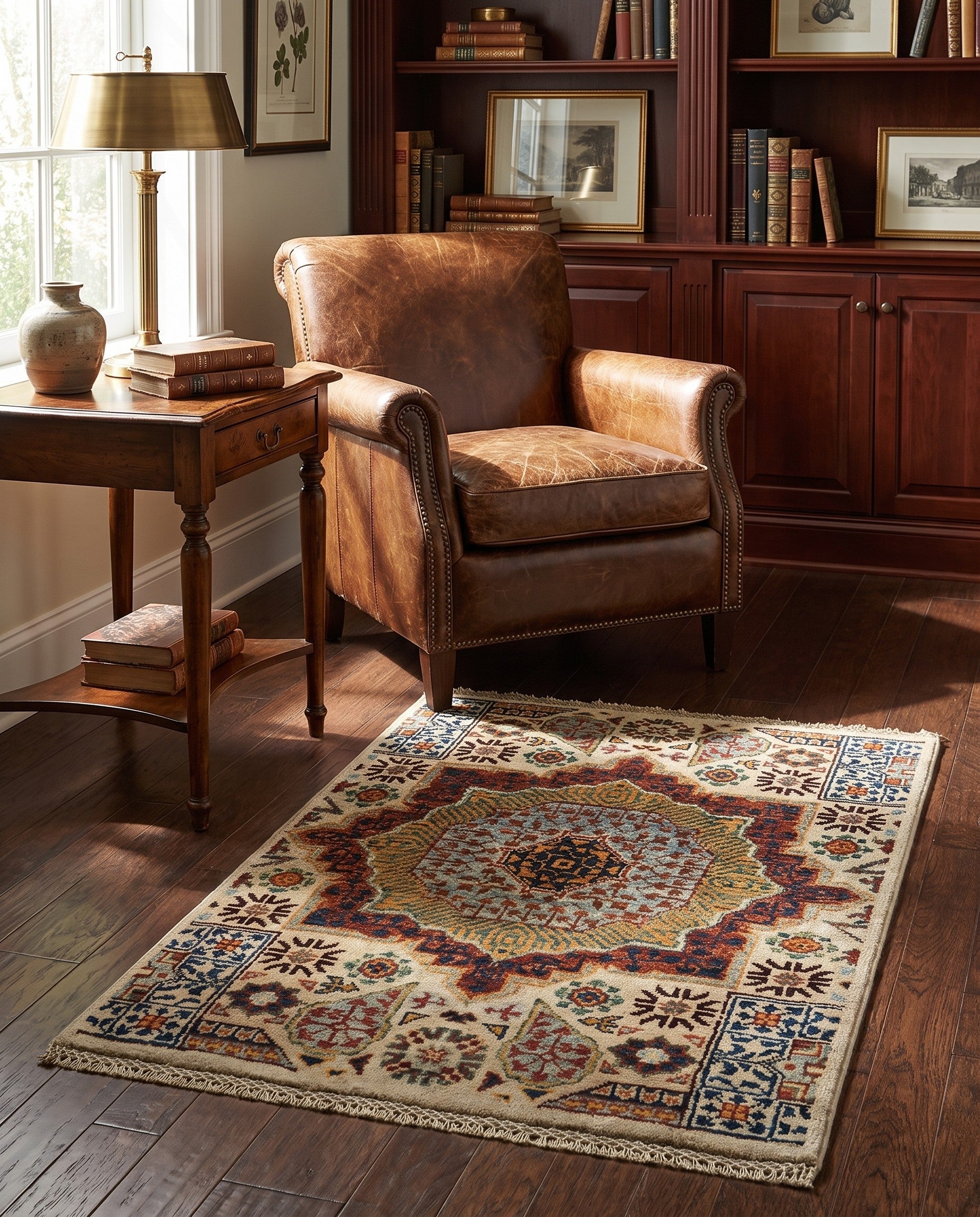 2' x 2' 11 Hand Knotted Mamluk Ziegler Rug