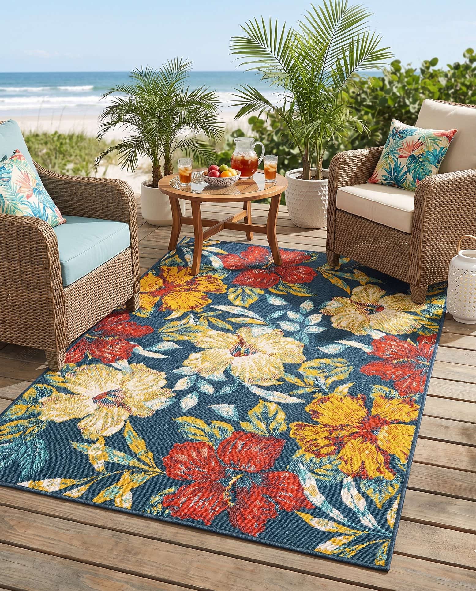 4' x 6' Easy-Clean Coastal Indoor / Outdoor Rug