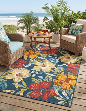 4' x 6' Easy-Clean Coastal Indoor / Outdoor Rug