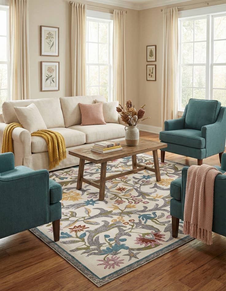 Detail image of 8' x 8' Blossom Square Rug