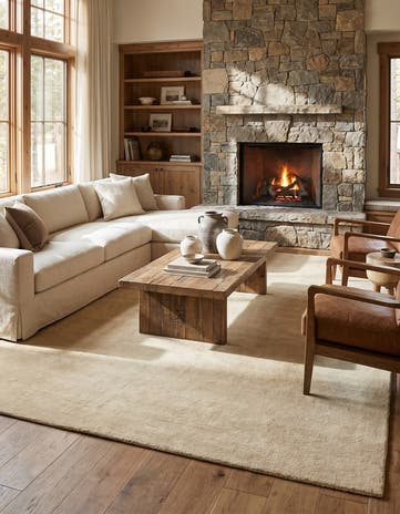 9' 10 x 13' Hand Knotted Solid Gabbeh Wool Rug