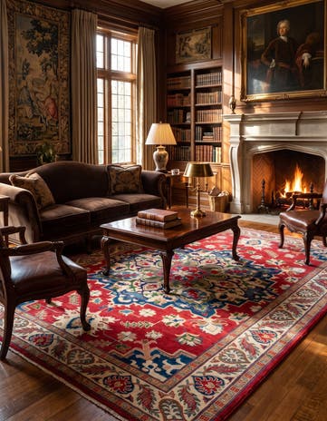 6' 11 x 9' 6 Hand Knotted Kazak Rug