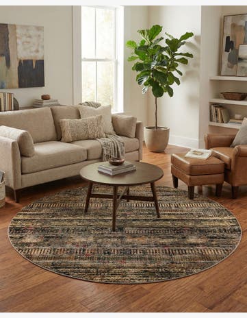 Blue Saturn Round Rug