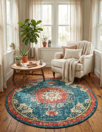 Blue Madeline Round Rug