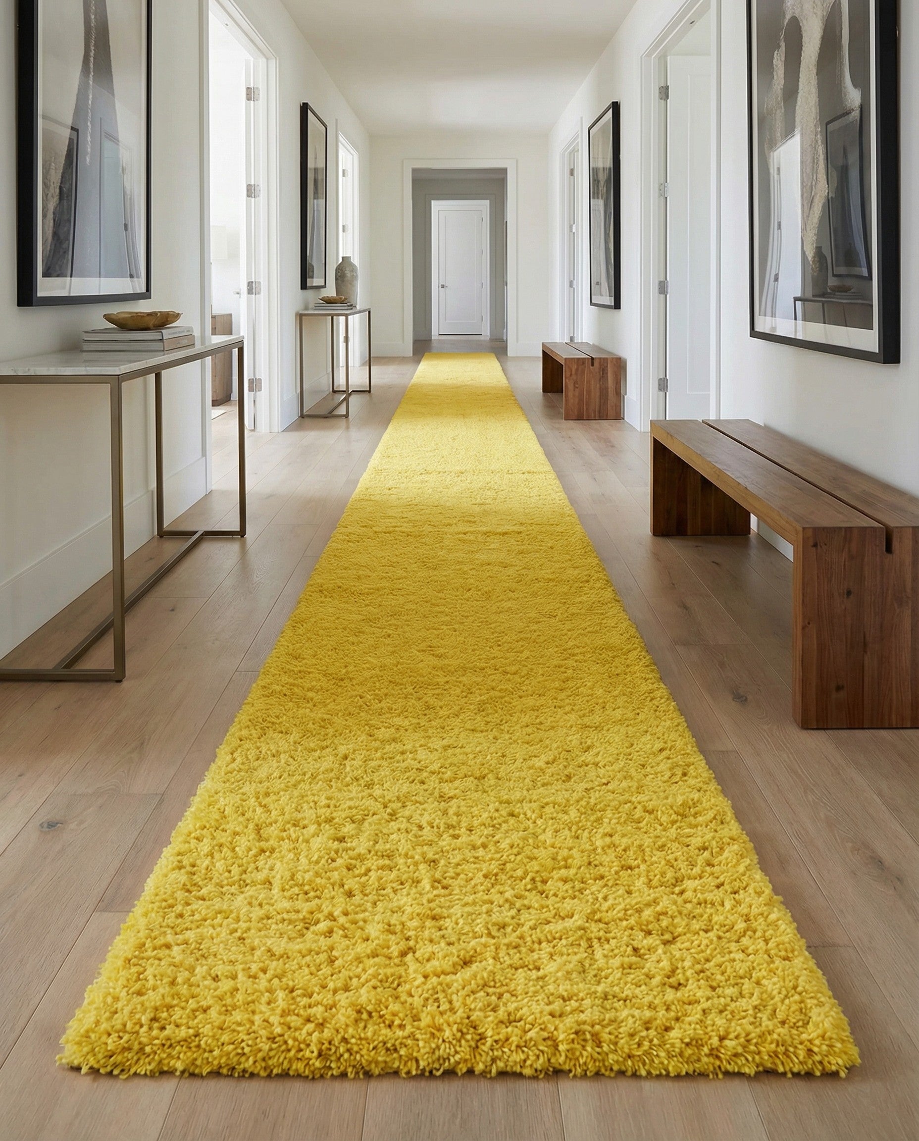 Primary image 2' 7 x 19' 8 Solid Shag Runner Rug
