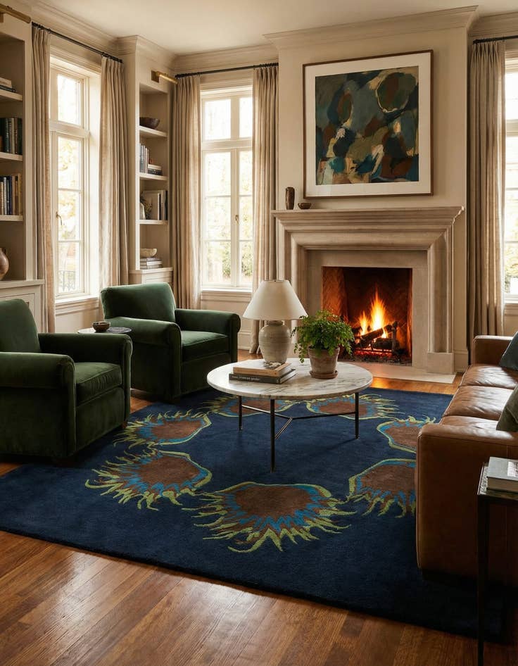 Detail image of 7' 7 x 7' 7 Luna Wool Square Rug