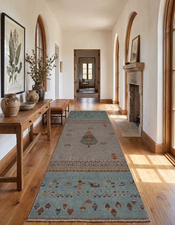 2' 10 x 8' 3 Hand Knotted Kazak Runner Rug