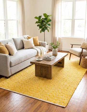 5' 1 x 8' Hand Woven Chindi Chevron Rug