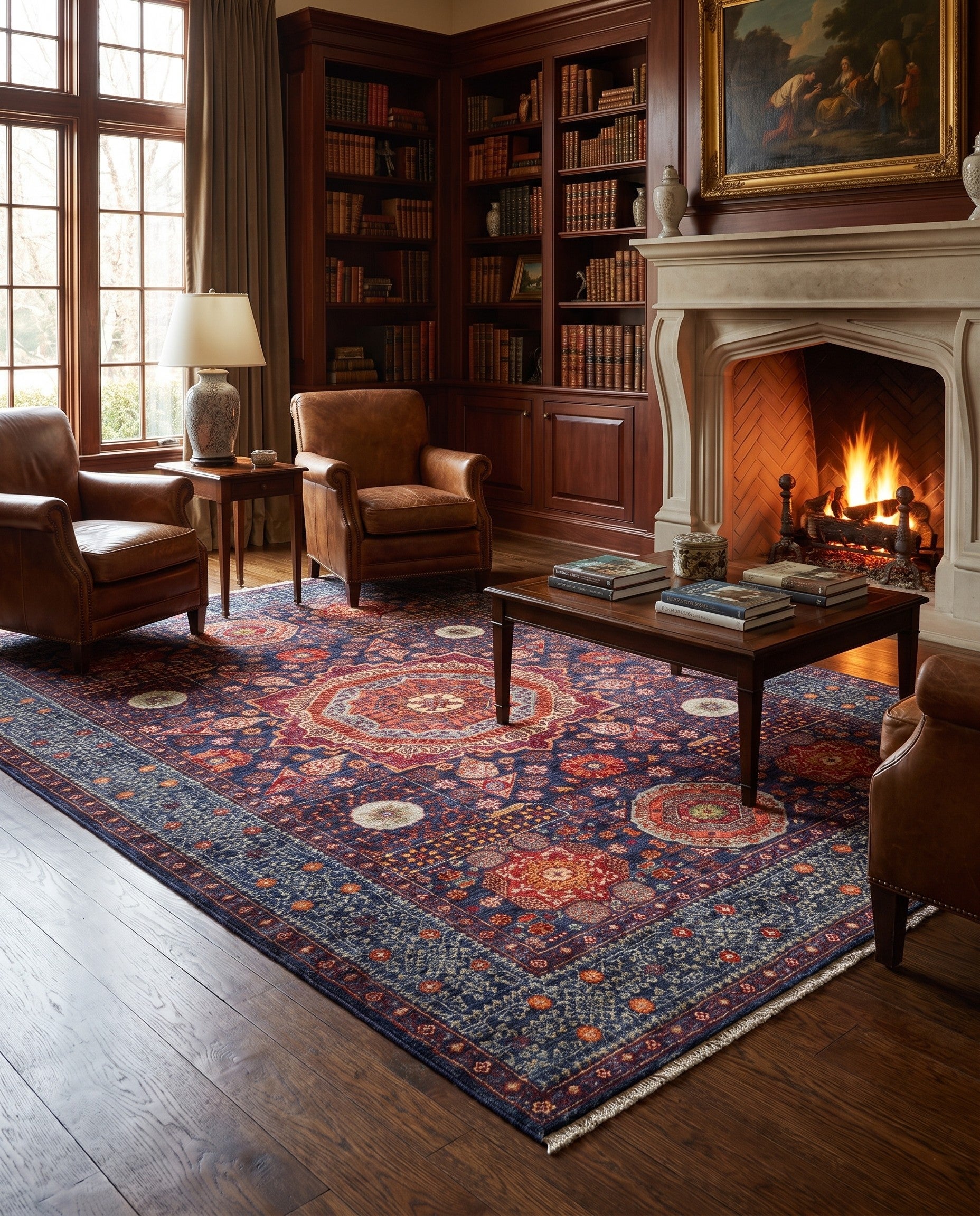 6' 11 x 9' 11 Hand Knotted Mamluk Ziegler Rug