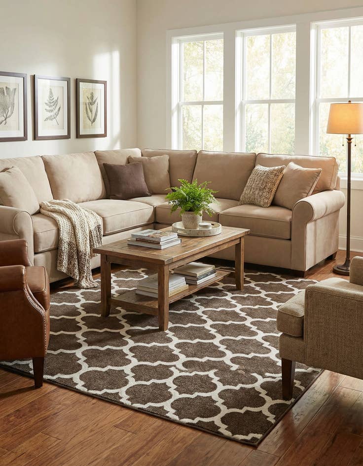 Detail image of 7' 10 x 7' 10 Lattice Square Rug