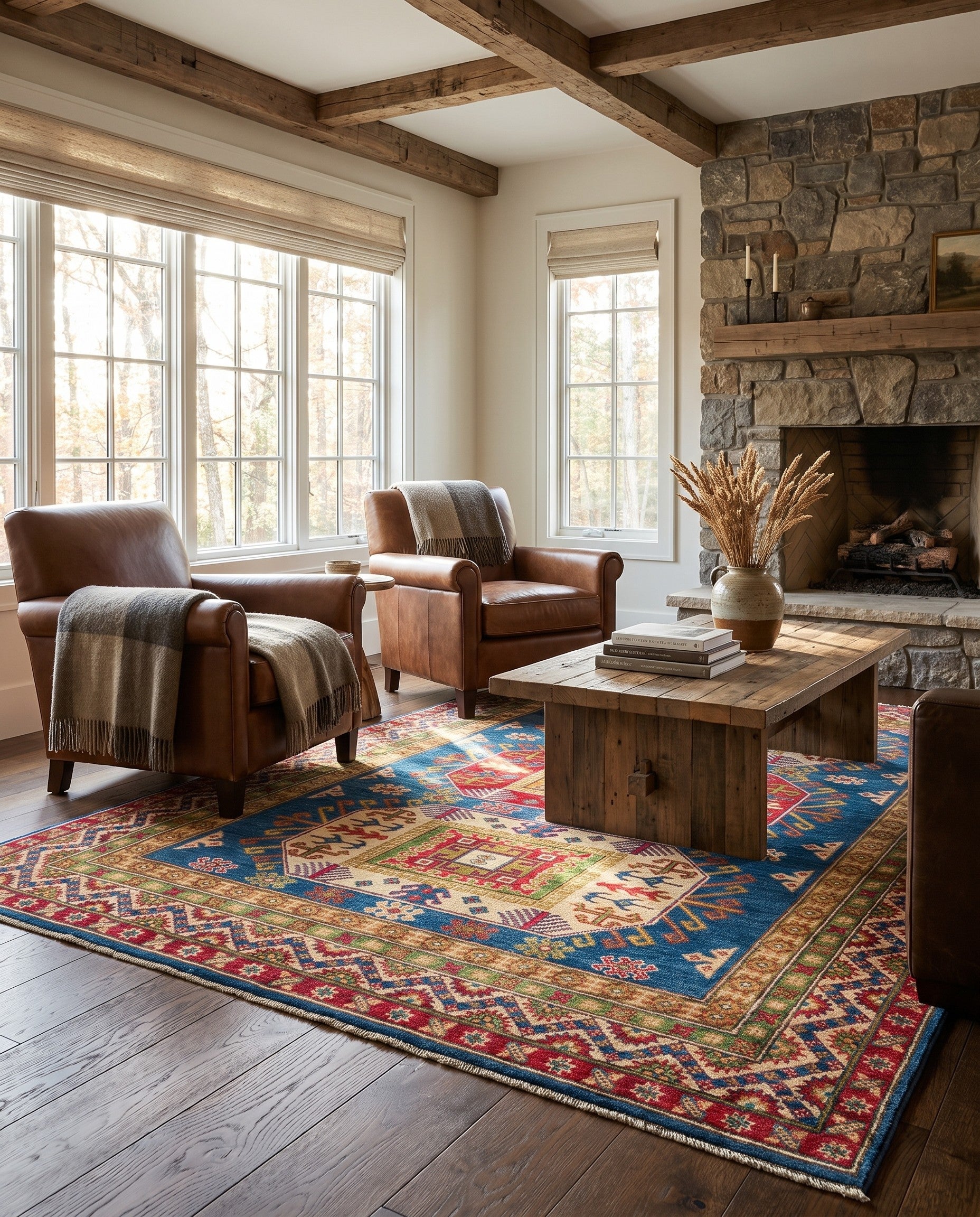 4' 11 x 7' 1 Hand Knotted Kazak Rug