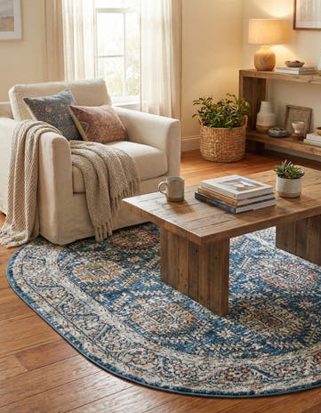 Blue Nyla Oval Rug