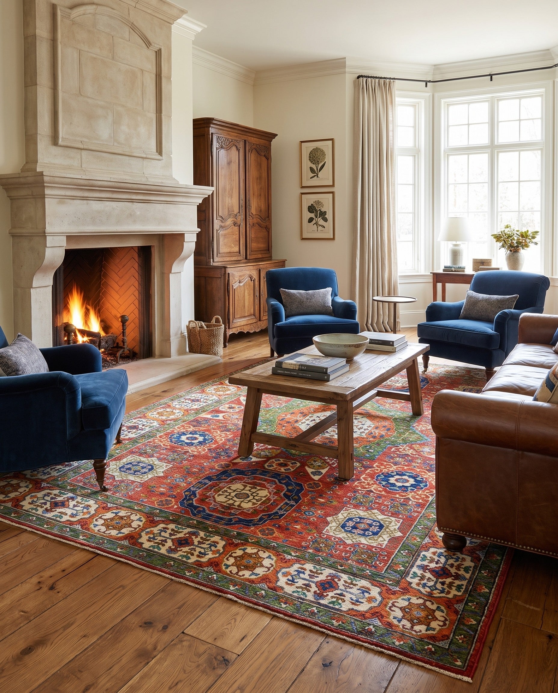 6' 9 x 10' 8 Hand Knotted Kazak Rug