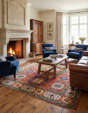 6' 9 x 10' 8 Hand Knotted Kazak Rug