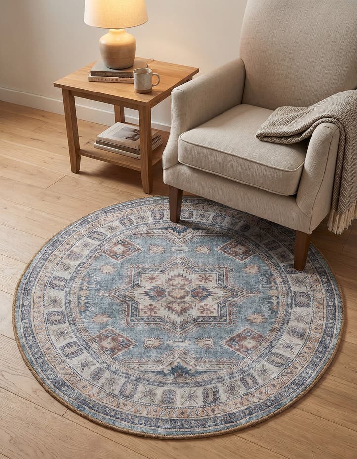 3' 6 x 3' 6 Washable Timeless Round Rug