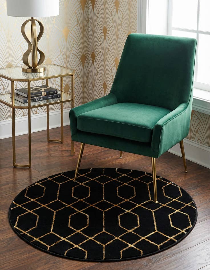 Detail image of 3' x 3'  Marilyn Monroe&trade; Glam Trellis Round Rug