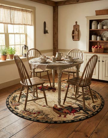 Cream Country Round Rug