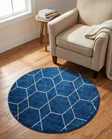  3' x 3' Lattice Frieze Round Rug