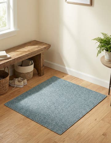 Santorini Blue Everyday Solid Square Rug