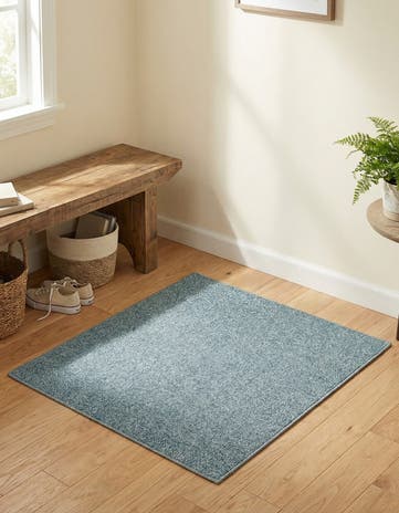 Santorini Blue Everyday Solid Square Rug