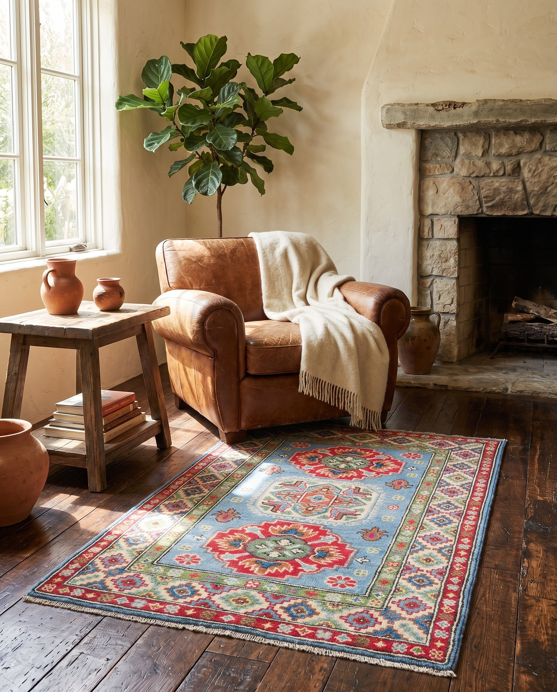 2' 9 x 4' Hand Knotted Kazak Rug