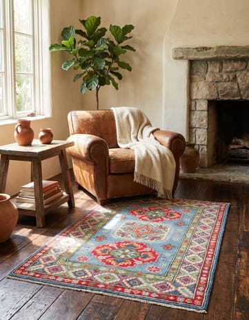 2' 9 x 4' Hand Knotted Kazak Rug