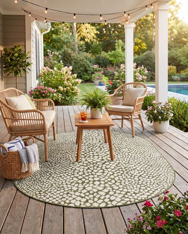 5' 3 x 8' Easy-Clean Jill Zarin Cape Town Indoor / Outdoor Oval Rug