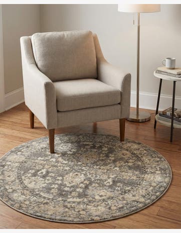 Gray Oregon Round Rug