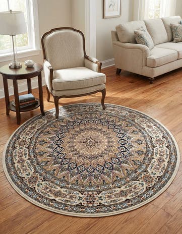 5' 3 x 5' 3 Nain Design Round Rug