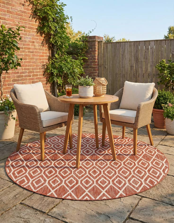 Detail image of 6' 7 x 6' 7 Washable Jill Zarin Turks and Caicos Indoor / Outdoor Round Rug