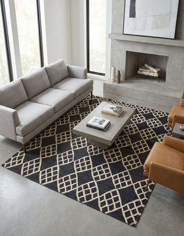 6' 3 x 8' 4 Hand Woven Kilim Modern Wool Rug